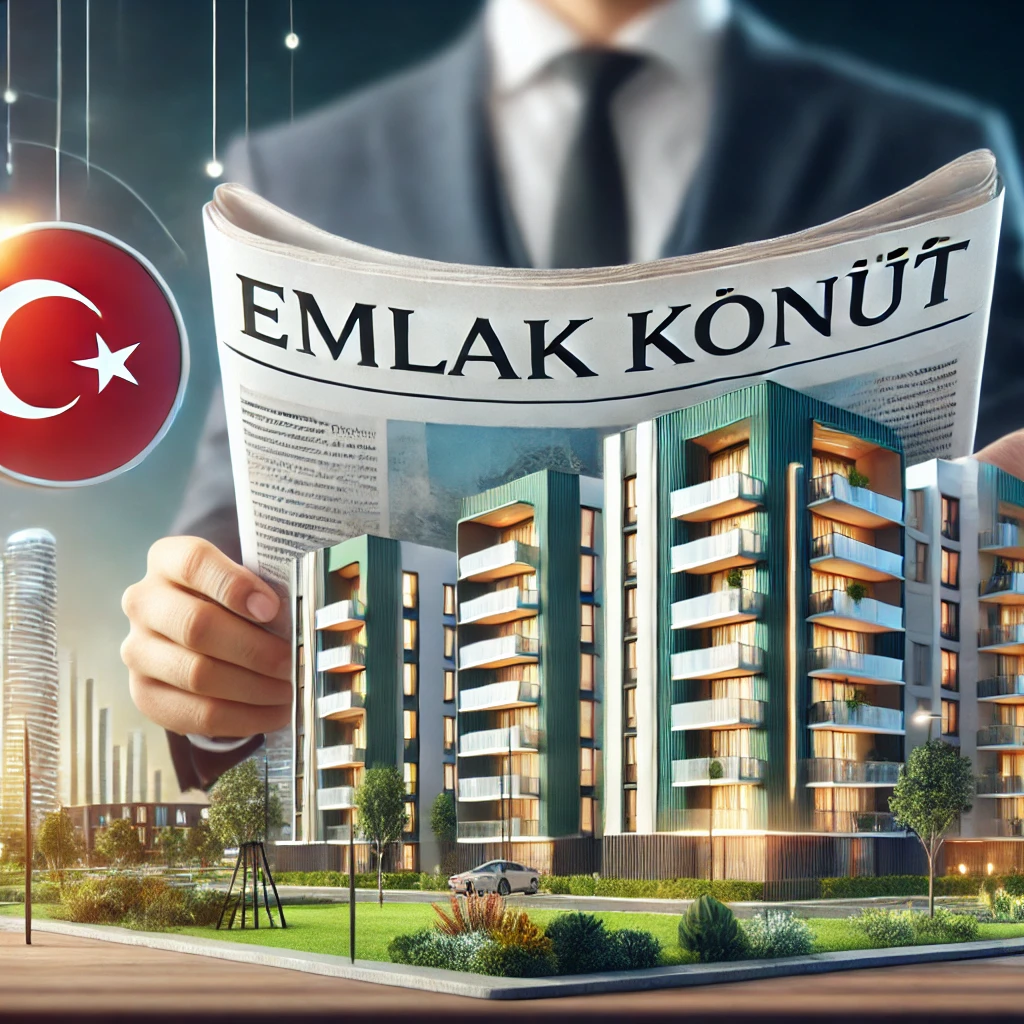DALL·E 2025 02 18 16.18.21 A professional real estate news graphic showing a modern residential housing project with the logo of Emlak Konut in the background. The image should