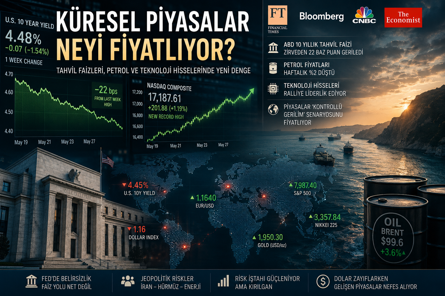 Nasdaq Rekorları, Petrol Gerilimi ve Fed: Küresel Piyasalarda Yeni Hikâye mi Başlıyor ?
